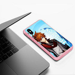 Чехол iPhone XS Max матовый GENSHIN IMPACT, ТАРТАЛЬЯ, цвет: 3D-баблгам — фото 2