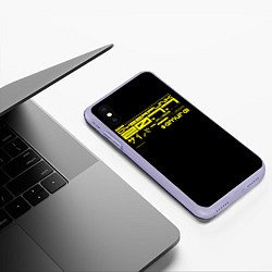 Чехол iPhone XS Max матовый Cyberpunk 2077, цвет: 3D-светло-сиреневый — фото 2