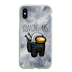 Чехол iPhone XS Max матовый Among Us x The Witcher Z, цвет: 3D-салатовый