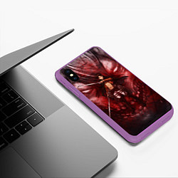 Чехол iPhone XS Max матовый Атака титанов, цвет: 3D-фиолетовый — фото 2