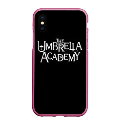 Чехол iPhone XS Max матовый Umbrella academy, цвет: 3D-малиновый