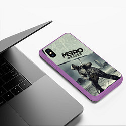 Чехол iPhone XS Max матовый Metro Exodus, цвет: 3D-фиолетовый — фото 2