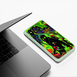Чехол iPhone XS Max матовый Граффити, цвет: 3D-салатовый — фото 2