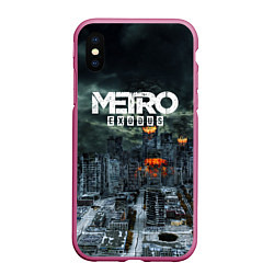 Чехол iPhone XS Max матовый Metro Exodus, цвет: 3D-малиновый
