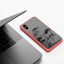 Чехол iPhone XS Max матовый Кони, цвет: 3D-красный — фото 2
