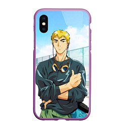 Чехол iPhone XS Max матовый Eikichi Onizuka, цвет: 3D-фиолетовый