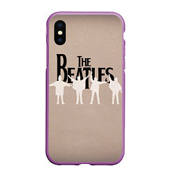 Чехол iPhone XS Max матовый The Beatles, цвет: 3D-фиолетовый