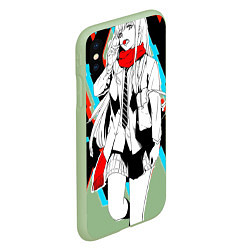 Чехол iPhone XS Max матовый Darling in the Franxx, цвет: 3D-салатовый — фото 2