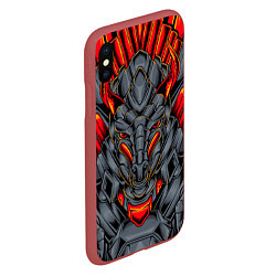 Чехол iPhone XS Max матовый Механический дракон, цвет: 3D-красный — фото 2
