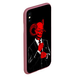 Чехол iPhone XS Max матовый Дьявол, цвет: 3D-малиновый — фото 2