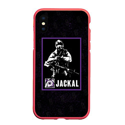 Чехол iPhone XS Max матовый Jackal, цвет: 3D-красный