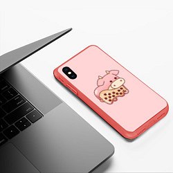 Чехол iPhone XS Max матовый Стеклянная свинка, цвет: 3D-красный — фото 2