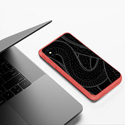 Чехол iPhone XS Max матовый Змеи, цвет: 3D-красный — фото 2