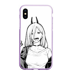 Чехол iPhone XS Max матовый Black and White Anime, цвет: 3D-сиреневый