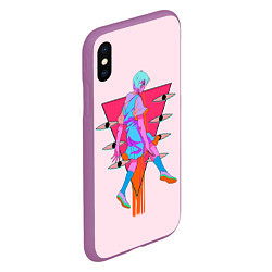 Чехол iPhone XS Max матовый Евангилион, цвет: 3D-фиолетовый — фото 2
