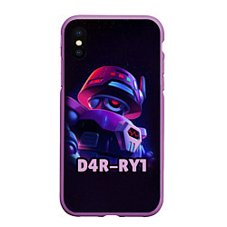 Чехол iPhone XS Max матовый D4R-RY1 BRAWL STARS, цвет: 3D-фиолетовый