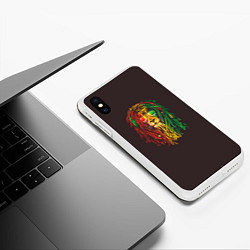 Чехол iPhone XS Max матовый Bob lion, цвет: 3D-белый — фото 2