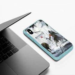 Чехол iPhone XS Max матовый Assassin’s Creed 3, цвет: 3D-мятный — фото 2
