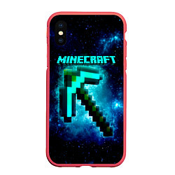 Чехол iPhone XS Max матовый Minecraft, цвет: 3D-красный