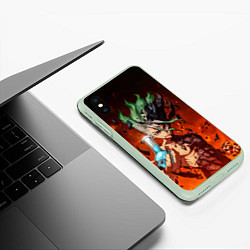 Чехол iPhone XS Max матовый Доктор Стоун, цвет: 3D-салатовый — фото 2