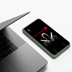 Чехол iPhone XS Max матовый Hitman III, цвет: 3D-темно-зеленый — фото 2