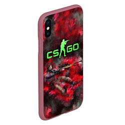 Чехол iPhone XS Max матовый CS GO Red heat, цвет: 3D-малиновый — фото 2