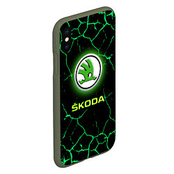 Чехол iPhone XS Max матовый SKODA, цвет: 3D-темно-зеленый — фото 2