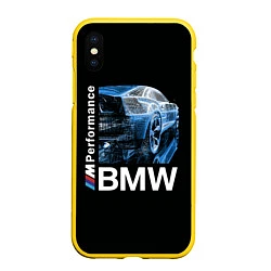 Чехол iPhone XS Max матовый BMW, цвет: 3D-желтый