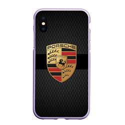 Чехол iPhone XS Max матовый PORSCHE ПОРШ, цвет: 3D-светло-сиреневый