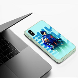 Чехол iPhone XS Max матовый ВАЛОРАНТ, цвет: 3D-салатовый — фото 2