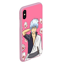 Чехол iPhone XS Max матовый Gintama Гинтама, цвет: 3D-розовый — фото 2