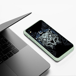Чехол iPhone XS Max матовый Фенрир, цвет: 3D-салатовый — фото 2