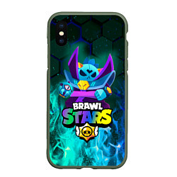 Чехол iPhone XS Max матовый Dark Lord Spike Brawl Stars, цвет: 3D-темно-зеленый