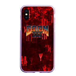 Чехол iPhone XS Max матовый DOOM 3 S, цвет: 3D-сиреневый