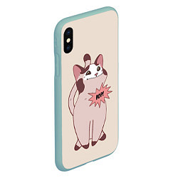 Чехол iPhone XS Max матовый Pop Cat, цвет: 3D-мятный — фото 2