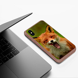 Чехол iPhone XS Max матовый Лисица, цвет: 3D-коричневый — фото 2