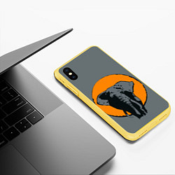 Чехол iPhone XS Max матовый Африканский Слон, цвет: 3D-желтый — фото 2