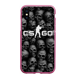 Чехол iPhone XS Max матовый CS:GO Catacombs Катакомбы, цвет: 3D-малиновый