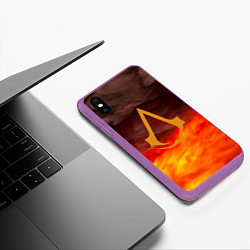 Чехол iPhone XS Max матовый Assassin’s Creed, цвет: 3D-фиолетовый — фото 2