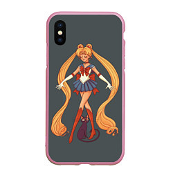 Чехол iPhone XS Max матовый Sailor Moon Сейлор Мун, цвет: 3D-розовый