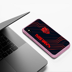 Чехол iPhone XS Max матовый CYBERPUNK 2077 samurai, цвет: 3D-розовый — фото 2