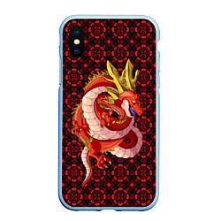 Чехол iPhone XS Max матовый Шар дракона, цвет: 3D-голубой