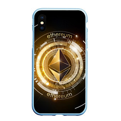 Чехол iPhone XS Max матовый ETHEREUM ЭФИРИУМ, цвет: 3D-голубой