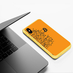 Чехол iPhone XS Max матовый BITCOIN TREE БИТКОИН Z, цвет: 3D-желтый — фото 2