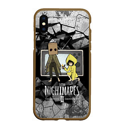 Чехол iPhone XS Max матовый Little Nightmares 2, цвет: 3D-коричневый