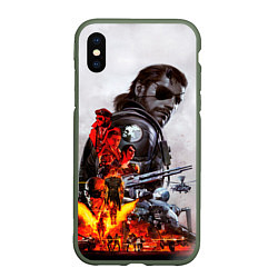 Чехол iPhone XS Max матовый Metal Gear, цвет: 3D-темно-зеленый