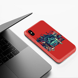 Чехол iPhone XS Max матовый Призрак в доспехах, цвет: 3D-красный — фото 2
