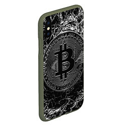 Чехол iPhone XS Max матовый БИТКОИН BITCOIN, цвет: 3D-темно-зеленый — фото 2