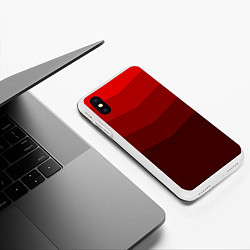 Чехол iPhone XS Max матовый Красный Градиент, цвет: 3D-белый — фото 2