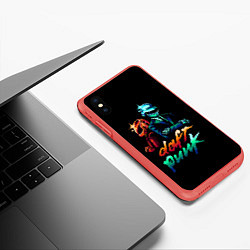 Чехол iPhone XS Max матовый Daft Punk, цвет: 3D-красный — фото 2